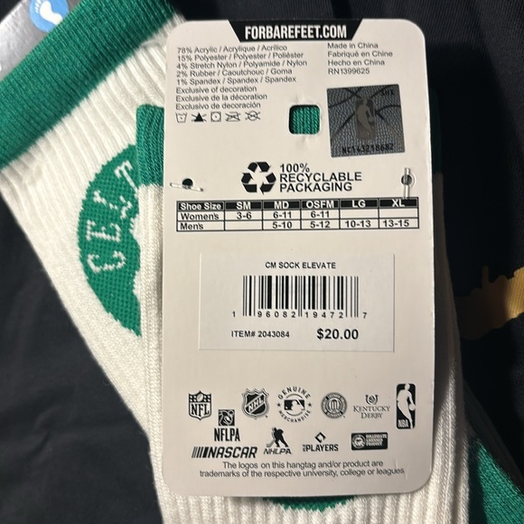 Boston Celtics long sleeve shirt with 2 pairs of socks bundle 🔥 brand new - Picture 2 of 4